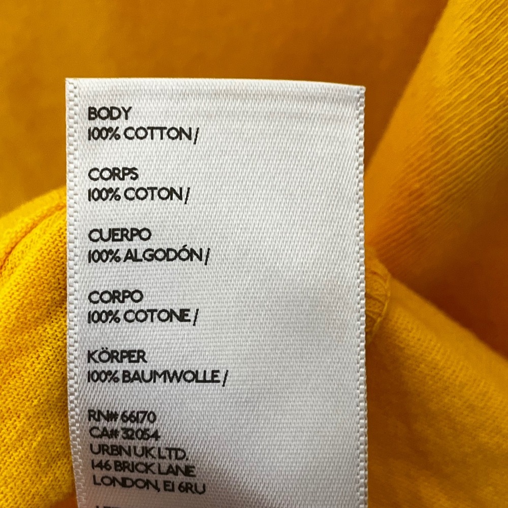 Free People We The Free Womens L Mustard Yellow Oversized Cap Sleeve Tee T-Shirt - Picture 8 of 9